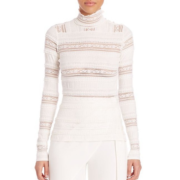 cinq a sept Tops - Cinq à Sept Antonia Turtleneck Lace Top medium cream long sleeve $245